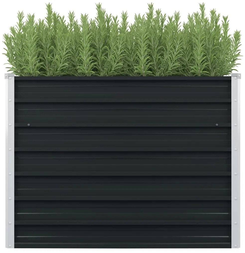 vidaXL Ζαρντινιέρα Ψηλή Ανθρακί 100x100x77 εκ. Γαλβανισμένος Χάλυβας