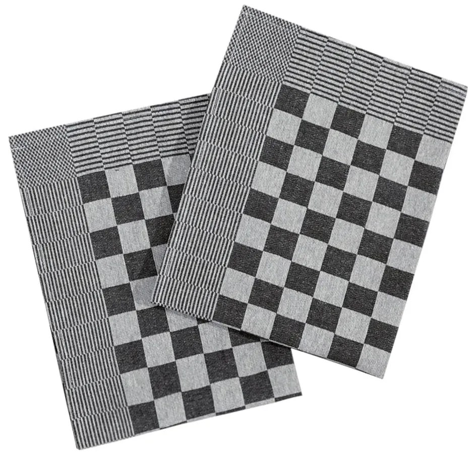 Πετσέτες Κουζίνας 20 τεμ. Μαύρο / Λευκό 50 x 70 εκ. Βαμβακερές - Πολύχρωμο