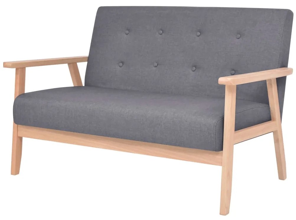 vidaXL Σετ Σαλονιού 2 τεμ. Σκούρο Γκρι Υφασμάτινο