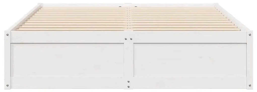 vidaXL Σκελετός Κρεβ. Χωρίς Στρώμα Λευκό 140x190 εκ Μασίφ Πεύκο