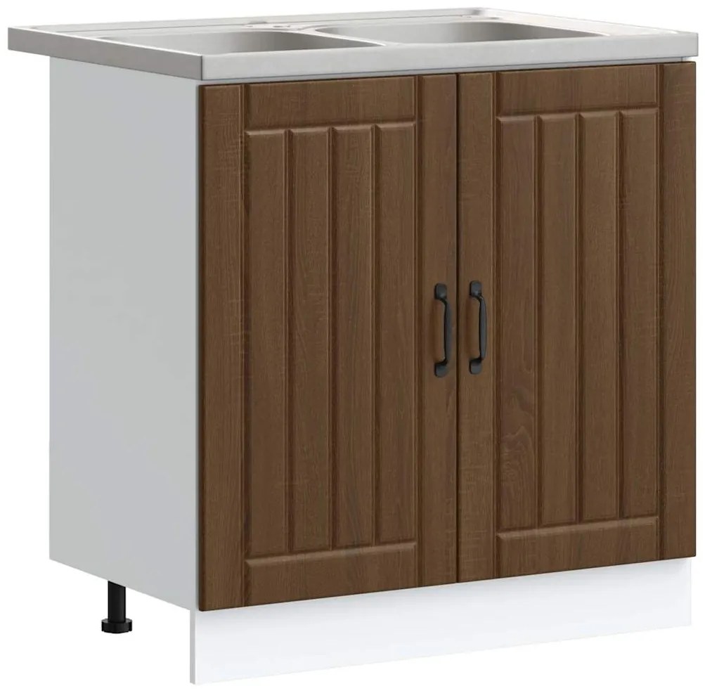 vidaXL Ντουλάπα Κουζίνας με αποθήκευση 2 pcs Καφέ 80 x 46 x 81.5 εκ