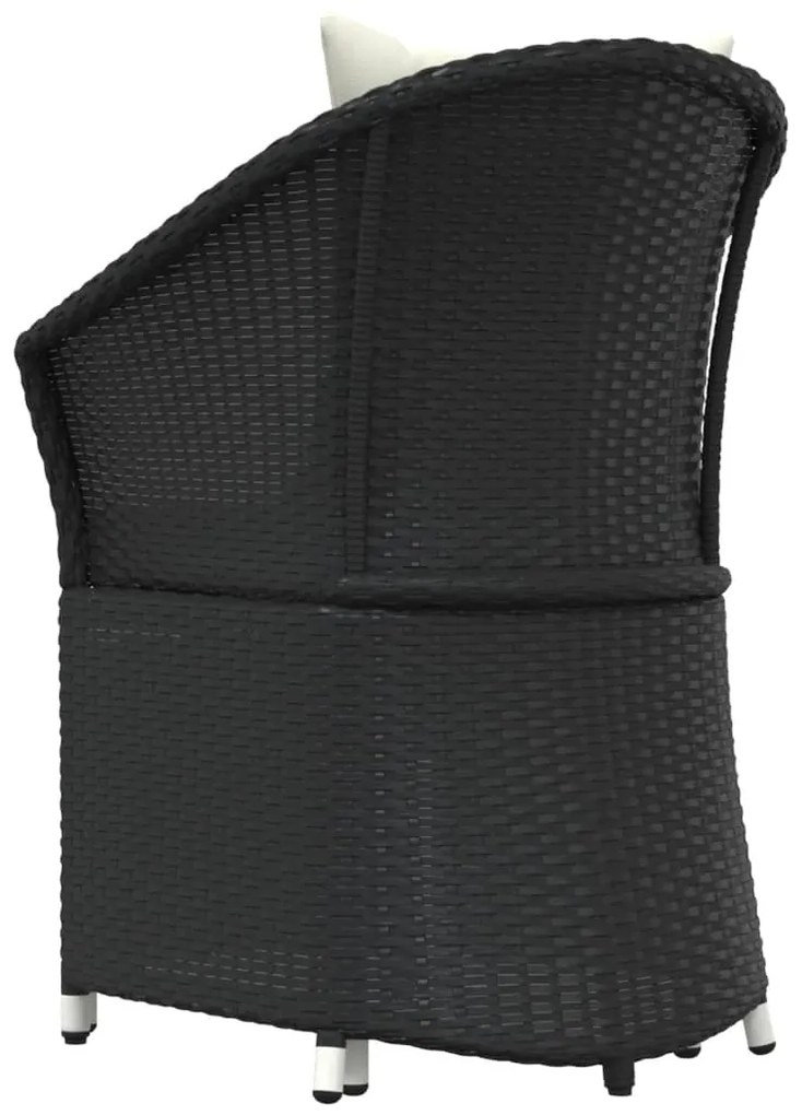 vidaXL Σαλόνι Κήπου Σετ 2 Τεμαχίων Μαύρο Συνθετικό Ρατάν με Μαξιλάρια