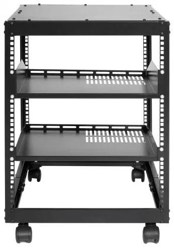 VEVOR 12U Open Frame Server Rack, 15&#039;&#039;-40&#039;&#039; Adjustable Depth, Free Standing or Wall Mount Network Server Rack, 4 Post AV Rack with Casters, Holds All Your Networking IT Equipment AV Gear Router Modem