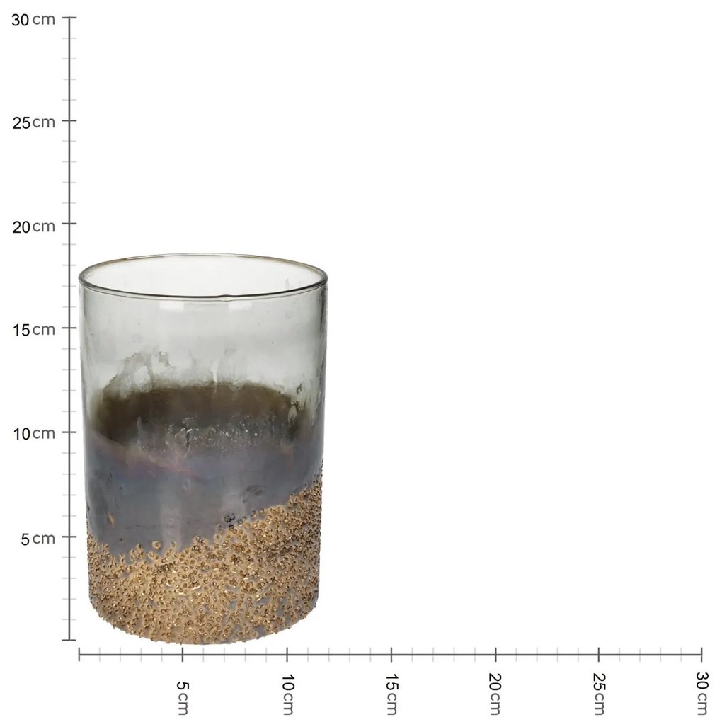 Κηροπήγιο Χρυσό Γυαλί 12x12x17cm - 05150354 - 05150354
