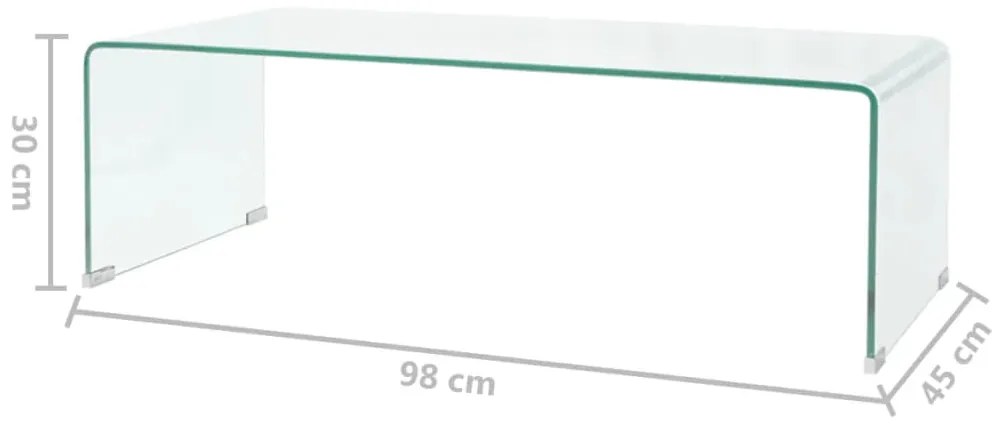 vidaXL Τραπεζάκι Σαλονιού Διάφανο 98 x 45 x 30 εκ. από Ψημένο Γυαλί