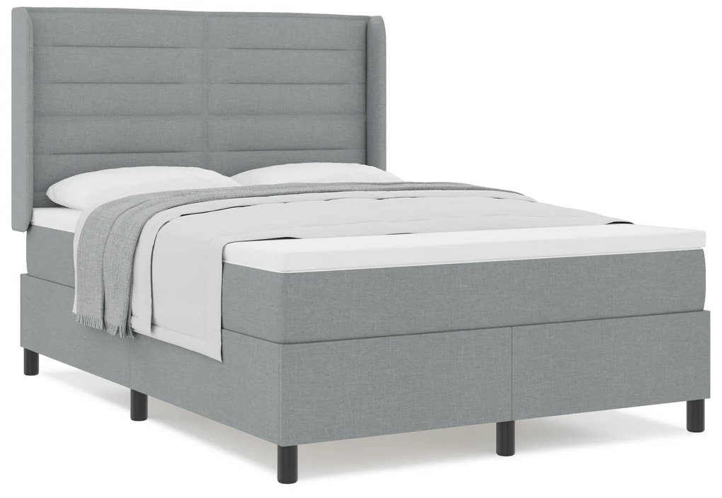vidaXL Κρεβάτι με Στρώμα Γκρι 160x200 cm, Ύφασμα