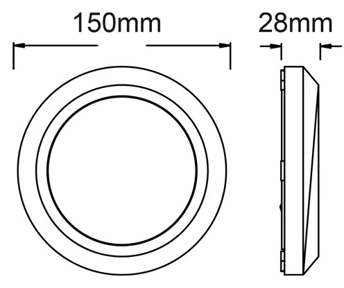 LED WALL ROUND LUMINAIRE GREY 230V AC IP65 4W 3000K 310LM RA80 - SLIM01N - SLIM01N