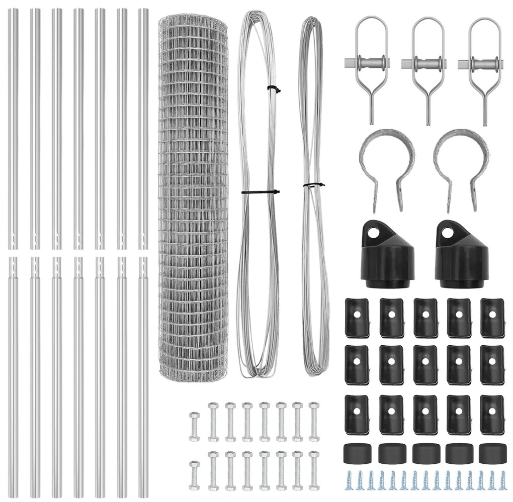 vidaXL Euro Fence με 7 Πόλους 1.5x10 μ Γαλβανισμένο Ατσάλι