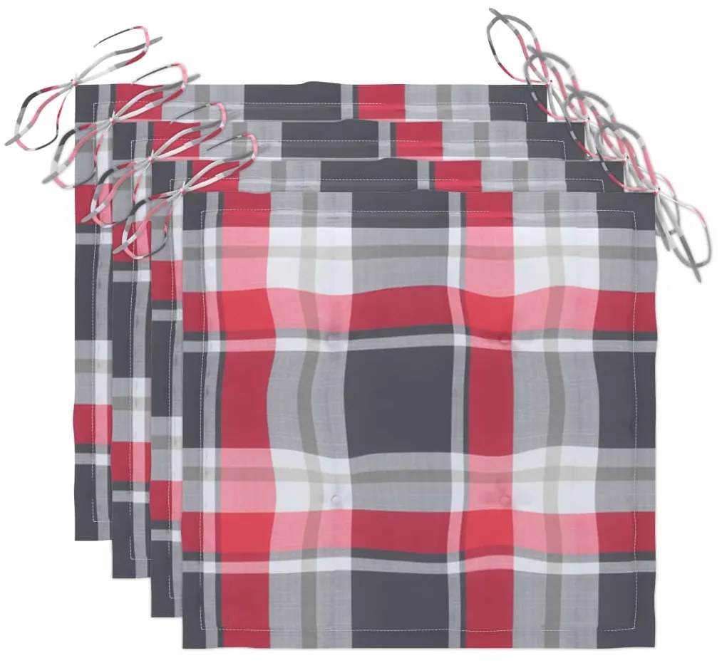 vidaXL Καρέκλες Κήπου 4 τεμ. Γκρι Μασίφ Ξύλο Ακακίας με Μαξιλάρια