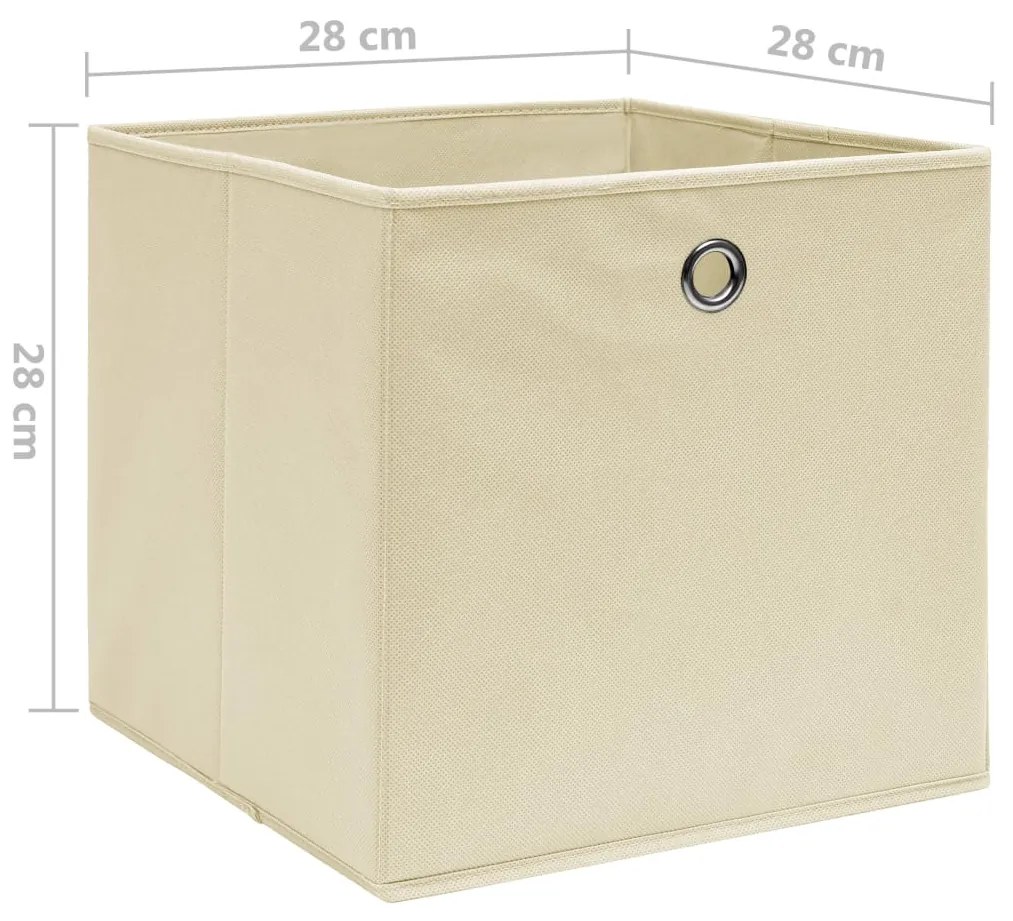 Κουτιά Αποθήκευσης 10 τεμ. Κρεμ 28x28x28εκ Ύφασμα Non-woven 325217