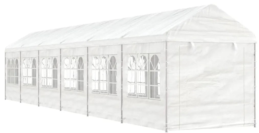 vidaXL Κιόσκι με Τέντα Λευκό 13,38 x 2,28 x 2,69 μ. από Πολυαιθυλένιο