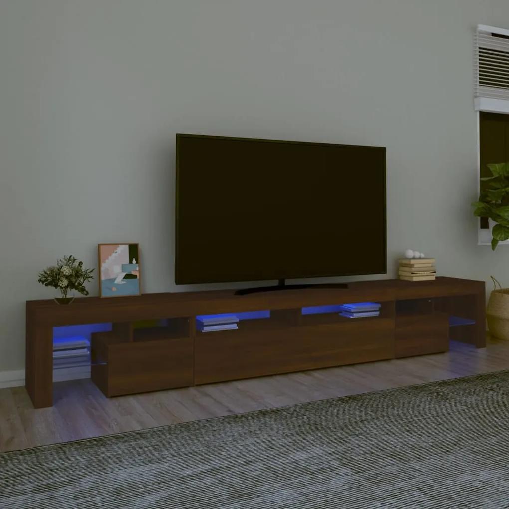 vidaXL Έπιπλο Τηλεόρασης με LED Καφέ Δρυς 260x36,5x40 εκ.