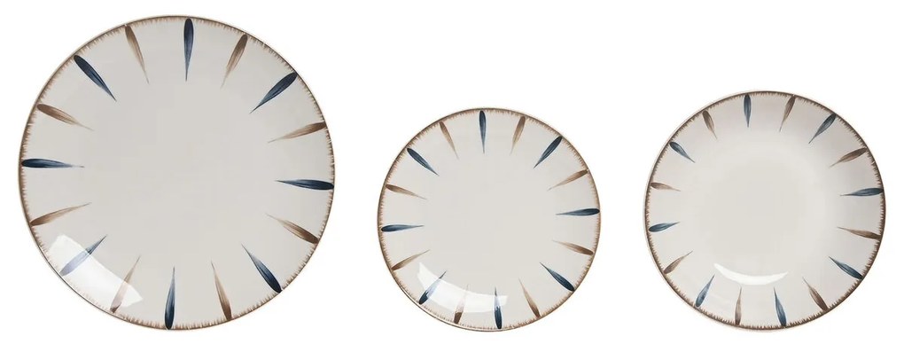 Επιτραπέζια σκεύη Home ESPRIT Μπλε Λευκό Πορσελάνη 18 Τεμάχια