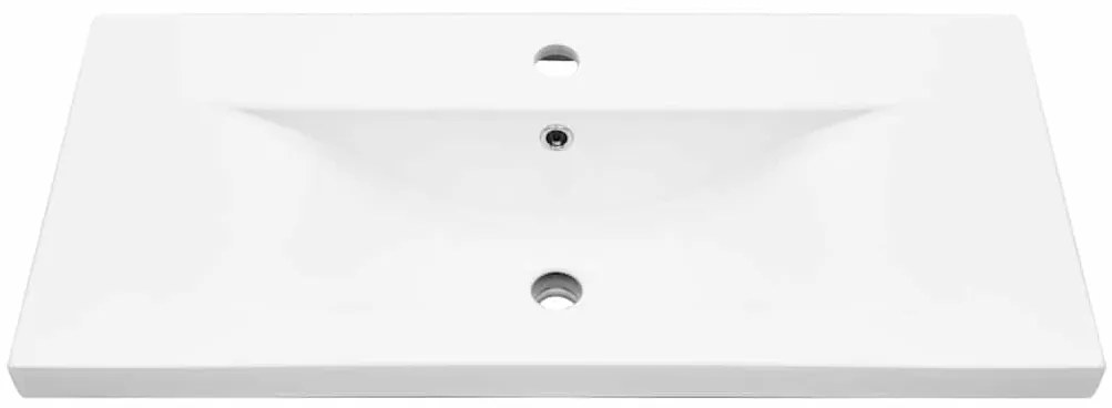 vidaXL Ντουλάπι Μπάνιου Επιτοίχιο Μαύρη Οξυά 80 x 38,5 x 46 cm