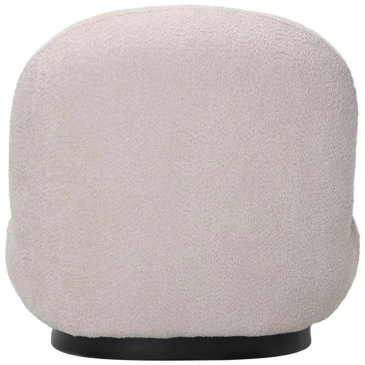 Πολυθρόνα Rosalie μπουκλέ ύφασμα σε μπεζ απόχρωση με μαύρη βάση 85x82x77εκ 85x82x77 εκ.