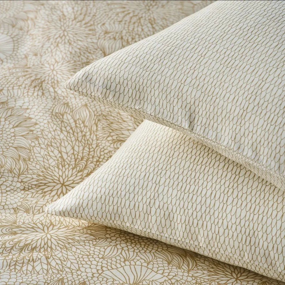 Μαξιλαροθήκες Alga A (Σετ 2τμχ) Beige-Golden Brown Kentia 50Χ70 100% Βαμβάκι