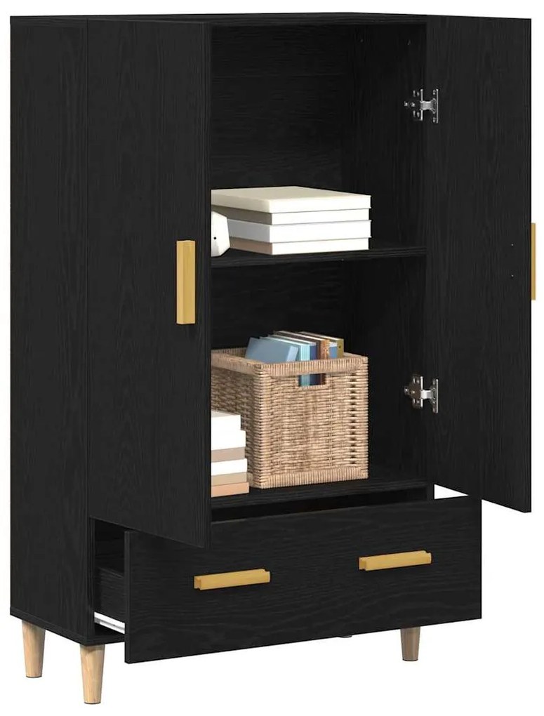 vidaXL Highboard Μαύρη Οξυά 70 x 31 x 115 εκ Επεξεργασμένο ξύλο