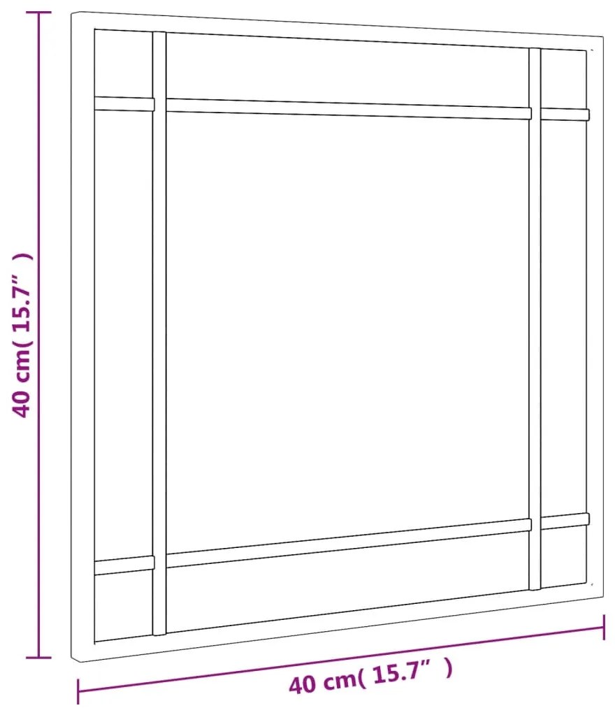 vidaXL Καθρέφτης Τοίχου Τετράγωνος Μαύρος 40 x 40 εκ. από Σίδερο