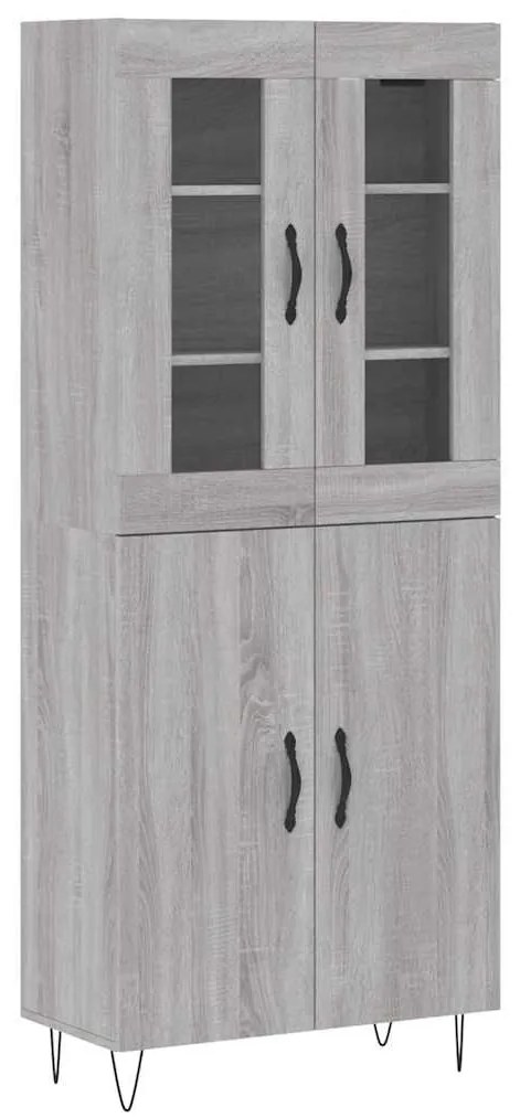 vidaXL Ντουλάπι Γκρι Sonoma 69,5 x 34 x 180 εκ. Επεξεργασμένο Ξύλο