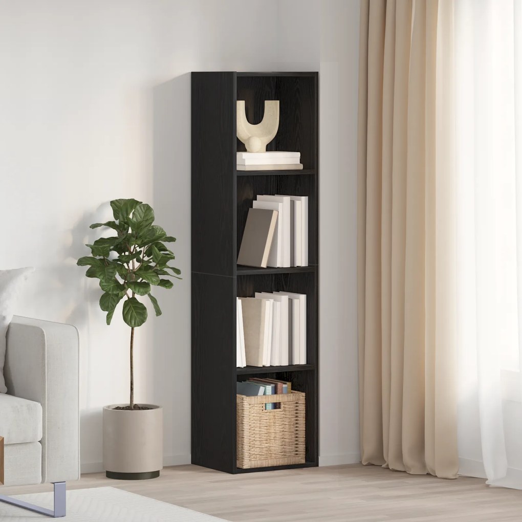 vidaXL Ράφι Βιβλίων/Ράφι Τηλεόρασης Μαύρης Δρυός 36x30x143 εκ.