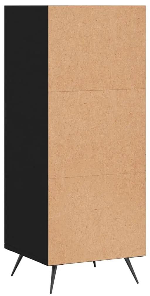 Ραφιέρα Μαύρη 34,5 x 32,5 x 90 εκ. από Επεξεργασμένο Ξύλο - Μαύρο