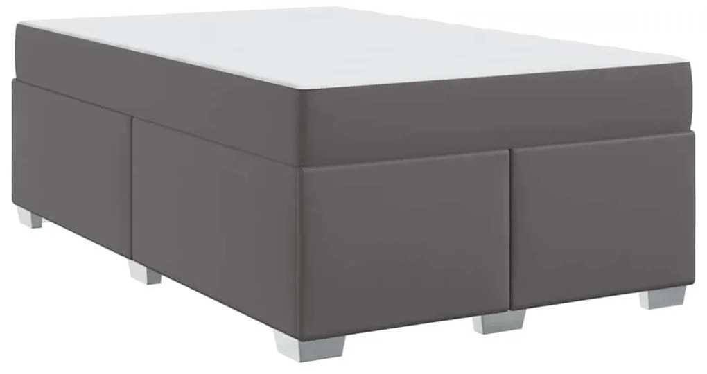 vidaXL Σκελετός Κρεβατιού Γκρι 120 x 190 cm Τεχνητό δέρμα
