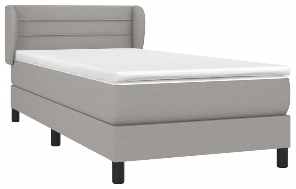 ΚΡΕΒΑΤΙ BOXSPRING ΜΕ ΣΤΡΩΜΑ ΑΝΟΙΧΤΟ ΓΚΡΙ 100X200 ΕΚ. ΥΦΑΣΜΑΤΙΝΟ 3126301