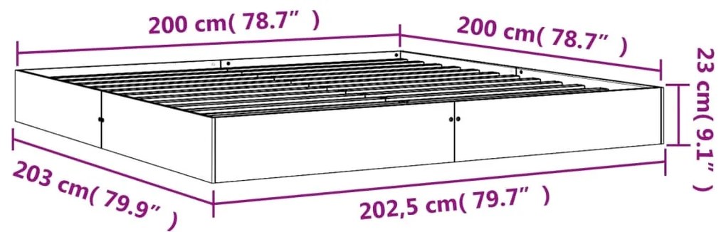 ΠΛΑΙΣΙΟ ΚΡΕΒΑΤΙΟΥ ΚΑΦΕ ΚΕΡΙΟΥ 200X200 ΕΚ. ΑΠΟ ΜΑΣΙΦ ΞΥΛΟ ΠΕΥΚΟΥ 844814