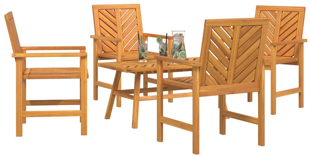 vidaXL Σετ Ξαπλώστρας Κήπου 3 pcs Καφέ Μασίφ ξύλο ακακίας