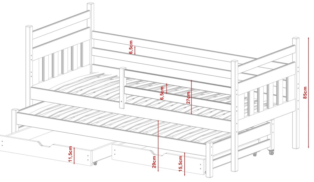 Καναπές Daniel με Συρόμενο από μασίφ ξύλο Grey  90×200cm (Δώρο 10% Έκπτωση στα Στρώματα)