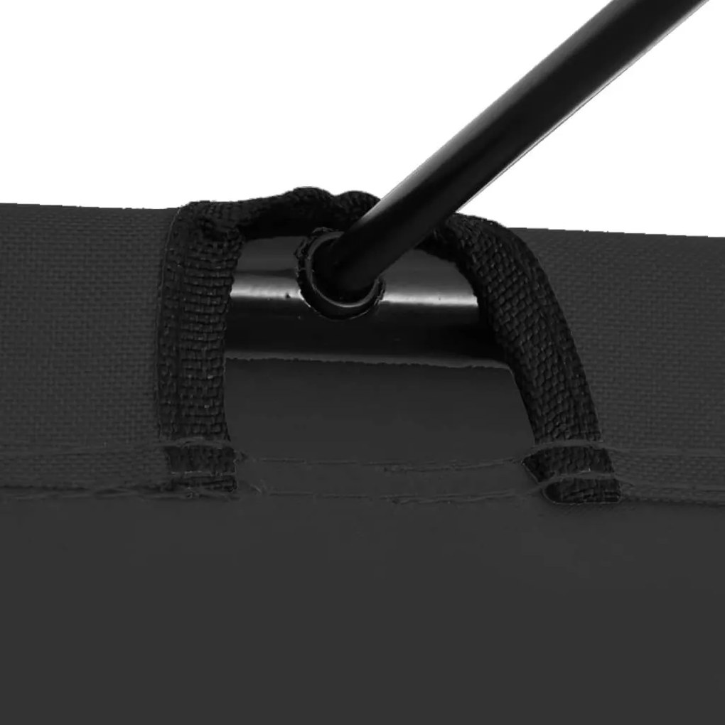 Κρεβάτι Κάμπινγκ Μαύρο 180x60x19 εκ. Ύφασμα Oxford και Ατσάλι  - Μαύρο