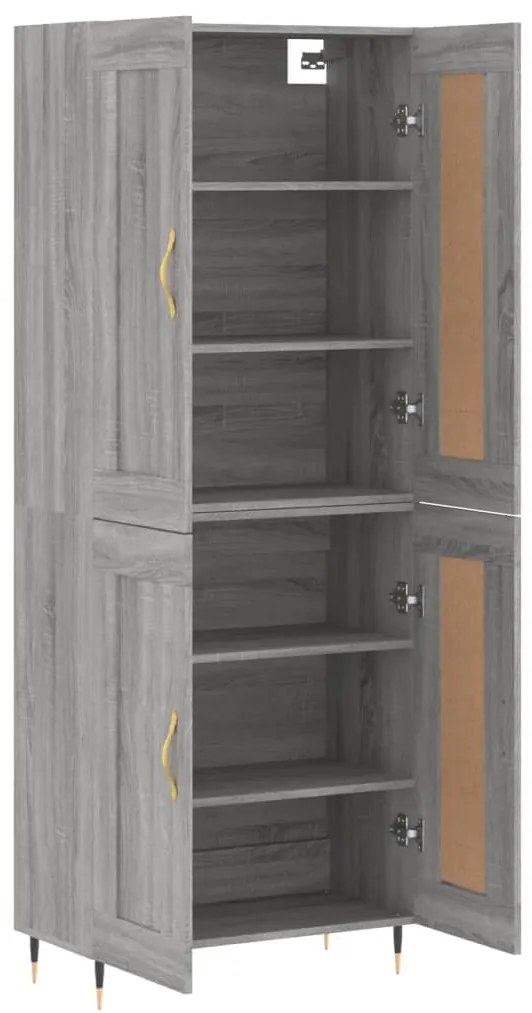 vidaXL Ντουλάπι Γκρι Sonoma 69,5 x 34 x 180 εκ. Επεξεργασμένο Ξύλο