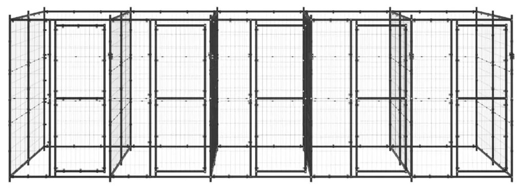 Κλουβί Σκύλου Εξωτερικού Χώρου 12,1 μ² από Ατσάλι - Μαύρο