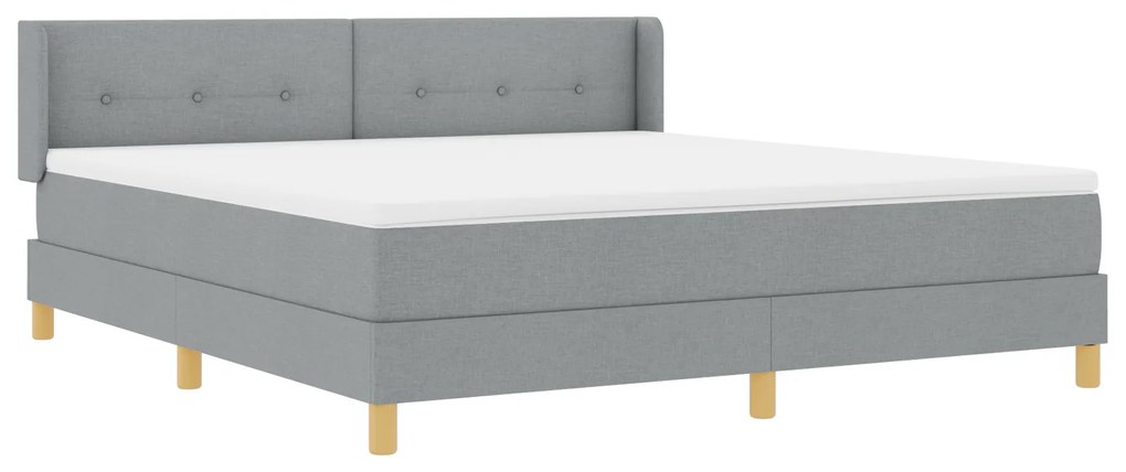 vidaXL Κρεβάτι Box Spring με Στρώμα σε Γκρίζο Ανοιχτό, 180x200 cm