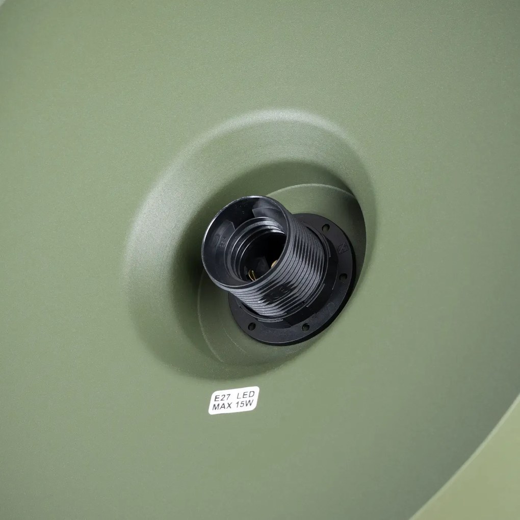 Κρεμαστό φωτιστικό BILO λαδί πράσινο/ατσάλι/1x15w