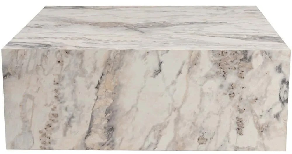 Τραπέζι Σαλονιού Prizma 262ARD1106 90x90x35cm Marble Effect White