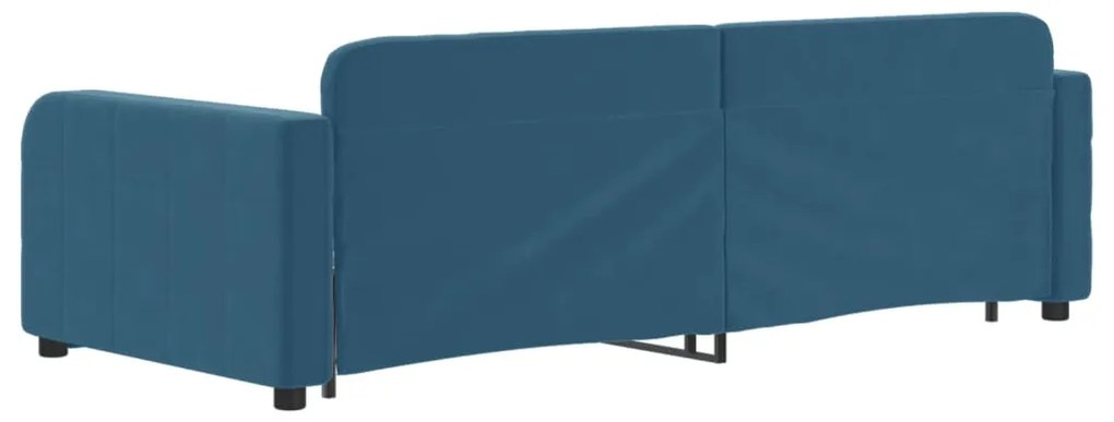vidaXL Καναπές Κρεβάτι Συρόμενος Μπλε 90x200 εκ. Βελούδινος &amp; Συρτάρια