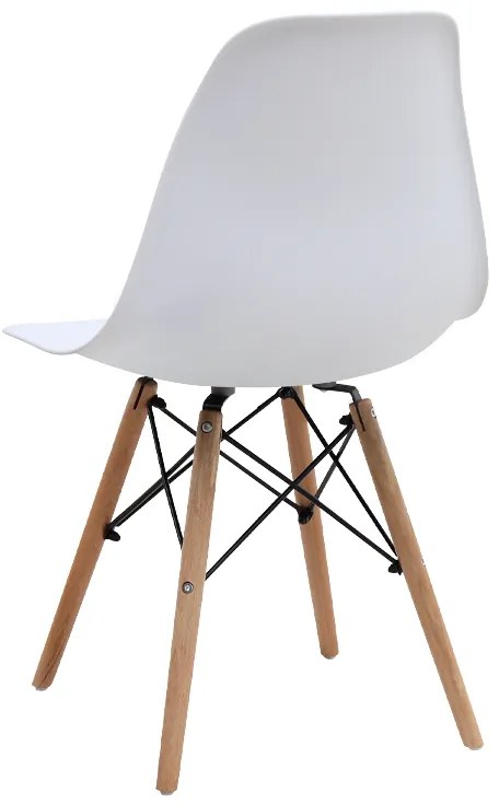 Καρέκλα τραπεζαρίας Nova Megapap PP λευκό - ξύλινο φυσικό πόδι 46x51x80εκ.