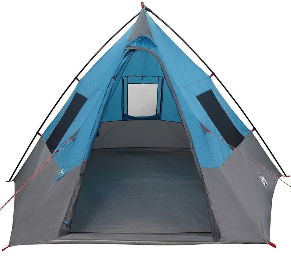 vidaXL Σκηνή Τιπί με στέγη Μπλε 383 x 338 x 217 εκ. ταφτάς