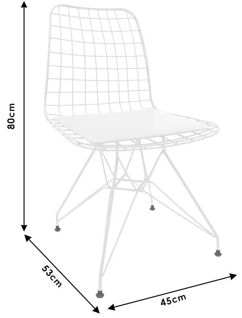 Καρέκλα &quot;SHARLOT&quot; από μέταλλο σε χρώμα μαύρο 46x47,5x84