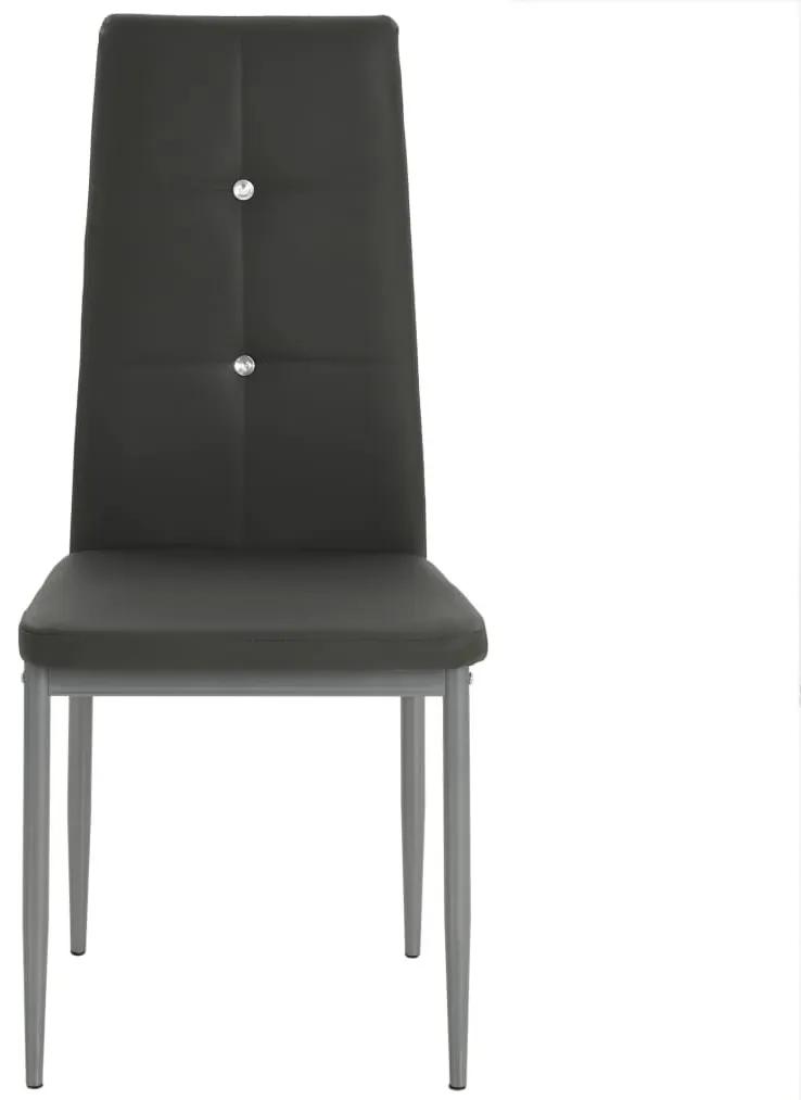 Καρέκλες Τραπεζαρίας 6 τεμ. Γκρι από Συνθετικό Δέρμα - Γκρι