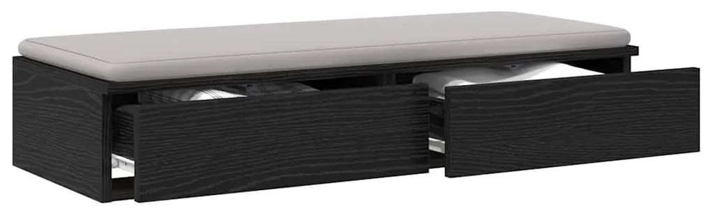 vidaXL Συρτάρια κρεβατιού με συρτάρι Μαύρη Οξυά 100 x 36,5 x 16,5 εκ