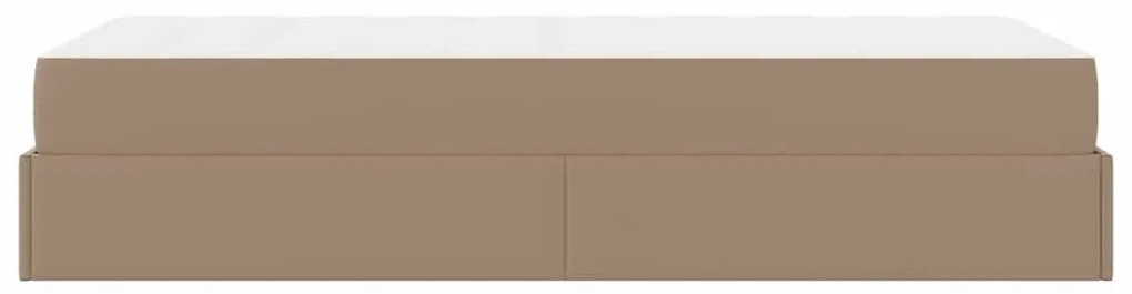 vidaXL Σκελετός κρεβατιού με στρώμα με στρώμα 2 pcs Ώχρα PVC