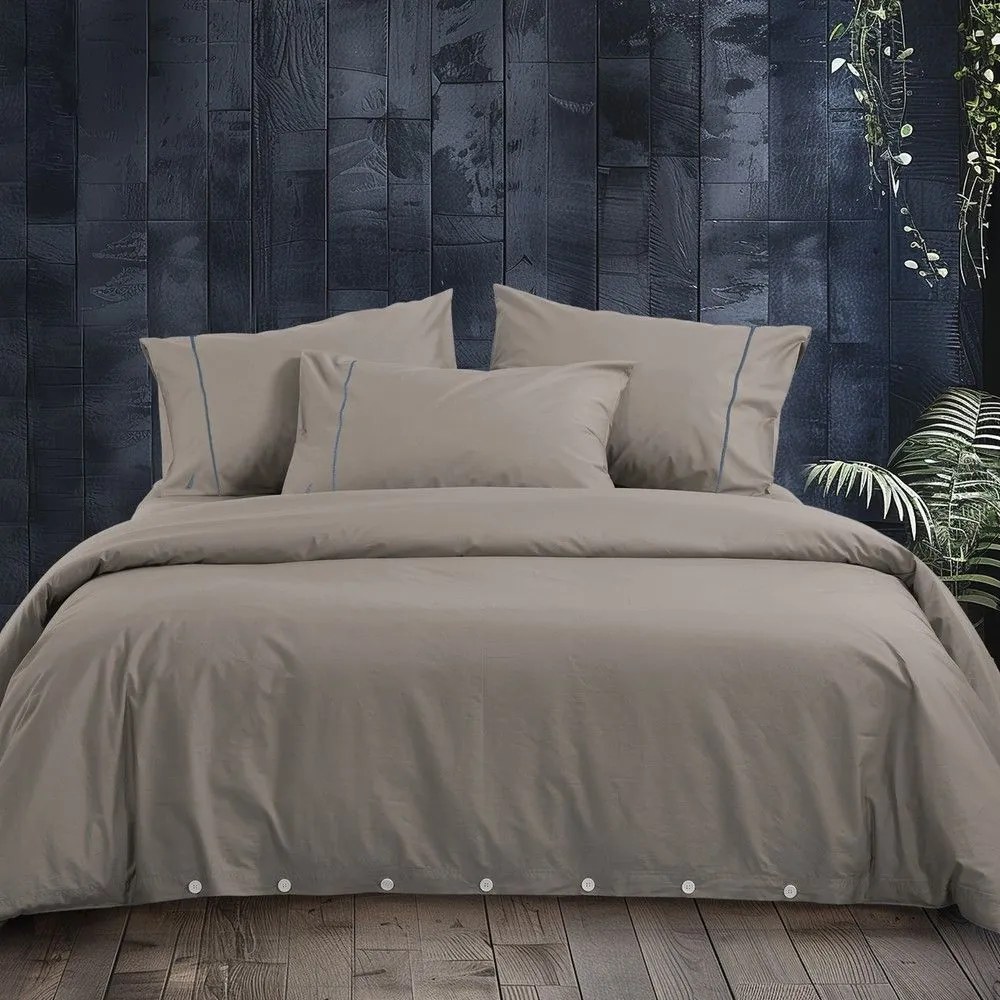Παπλωματοθήκη Nau Wave Solid (Σετ 3τμχ) Linen Nautica Υπέρδιπλo 240x220cm 100% Cotton