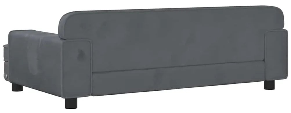 vidaXL Καναπές Παιδικός Σκούρο Γκρι 90 x 53 x 30 εκ. από Βελούδο