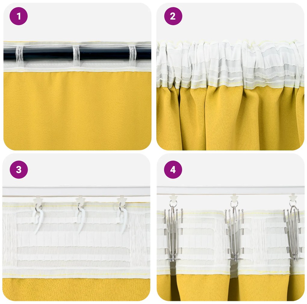 vidaXL Κουρτίνες 2 pcs κίτρινο μουσταρδί 225 x 140 εκ. Πολυεστέρας