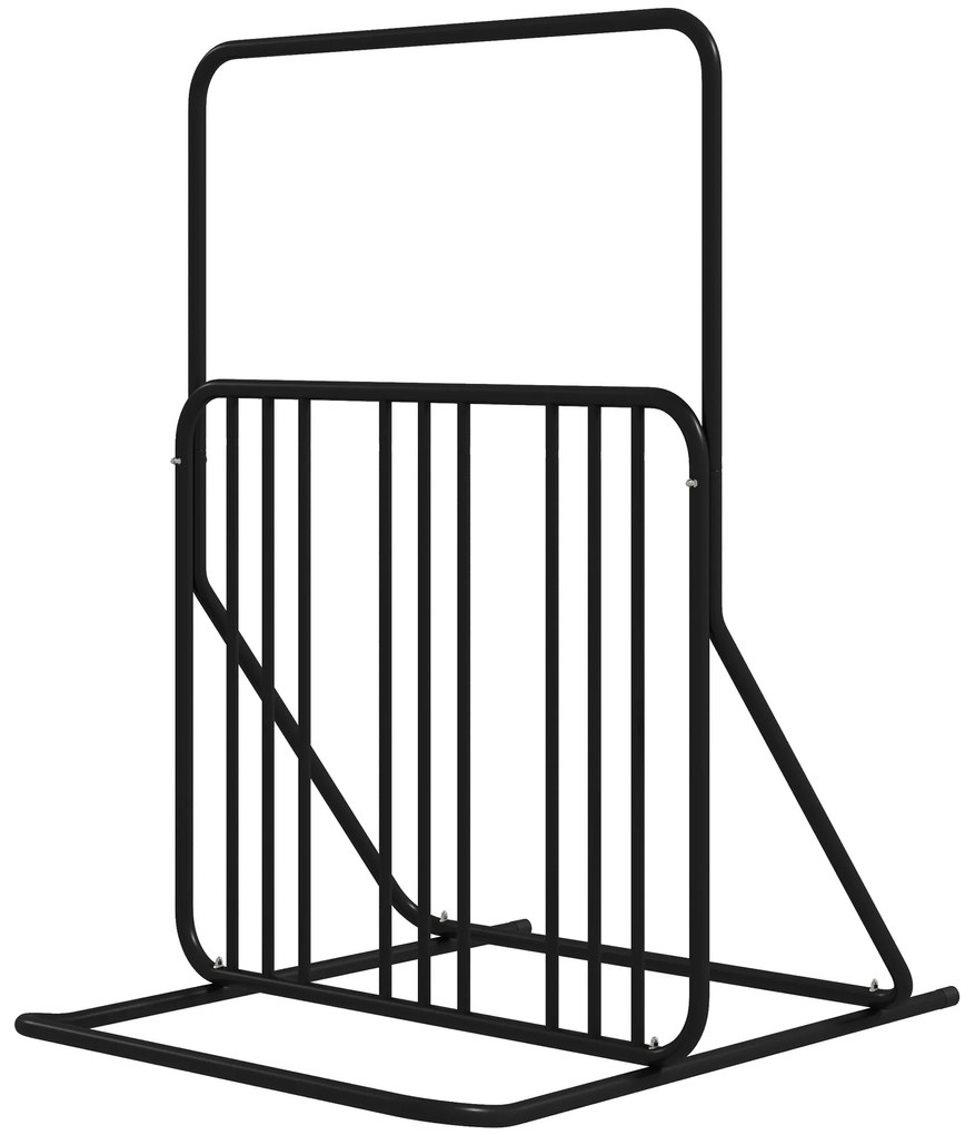 DURHAND Στάντ ποδηλάτου για 4 ποδήλατα, ανθεκτικό στις καιρικές συνθήκες, πρόσθετη βάση στήριξης, 102 x 92 x 130 εκ., Μαύρο