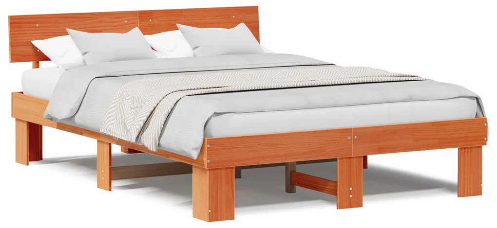 vidaXL Σκελετός Κρεβατιού Καφέ κεριού 160 x 200 cm Ξύλο πεύκου