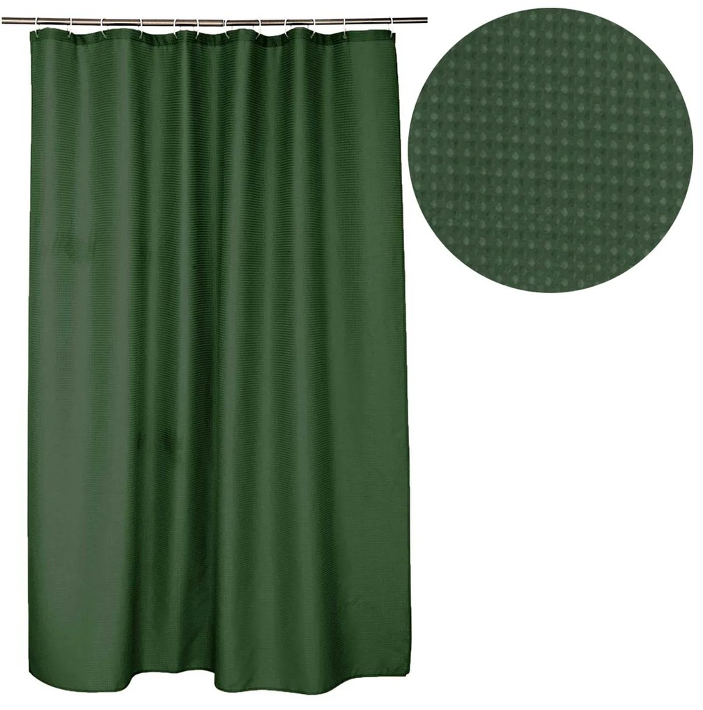 Κουρτίνα Μπάνιου (180x200) Με Κρίκους L-C Quartz Khaki 1801072