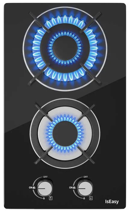 Glass Panel Gas Stove IsEasy MGBG-312A Two-zones